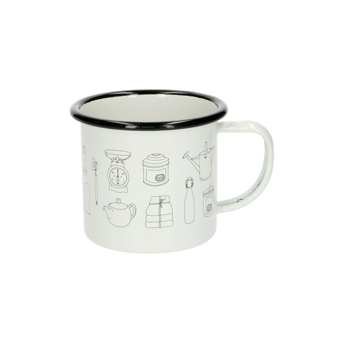 Beker met oor, emaille, Dille & Kamille iconen, 300 ml from Dille & Kamille