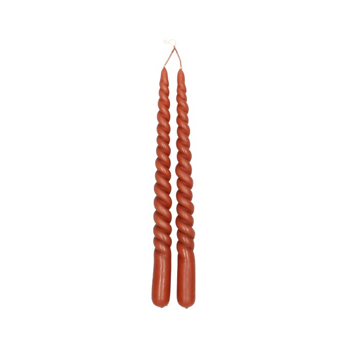 Dinerkaars gedraaid, terracotta, 29 cm, set van 2 from Dille & Kamille