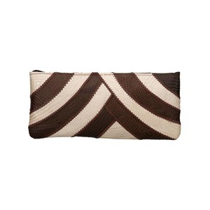 Riza Clutch Banded Brown Cream from Disenyo