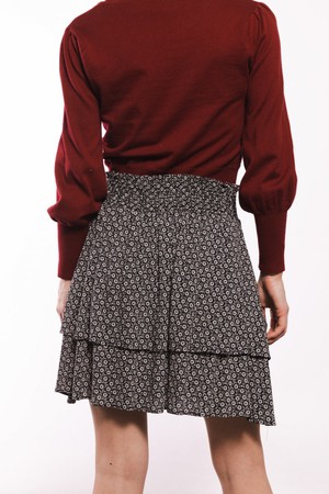 Dean Skirt | Black with little white flower print from Elements of Freedom