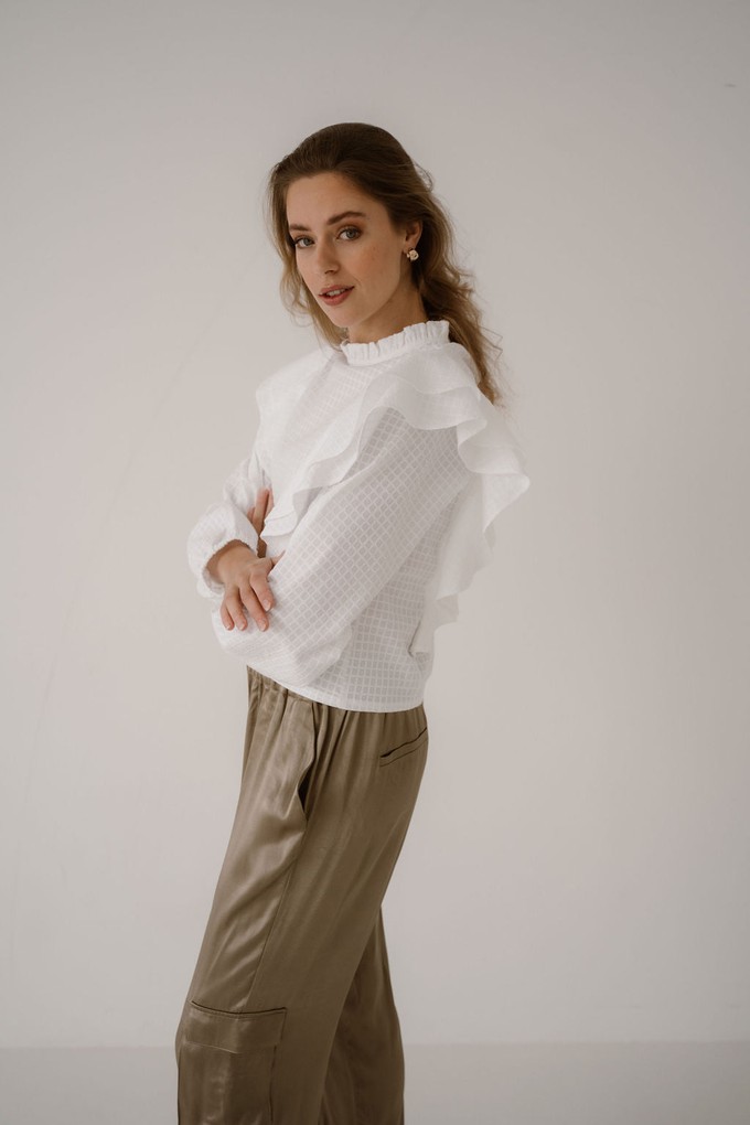 RACHEL TOP LS - WHITE from ELJO THE LABEL