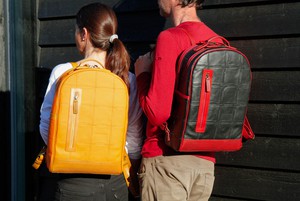 Voyager Backpack | Leather & Fire-hose from Elvis & Kresse