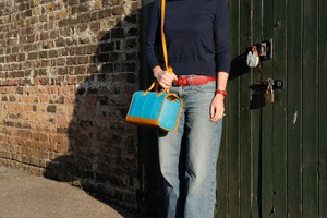 Small Post Bag | Leather & Fire-hose from Elvis & Kresse