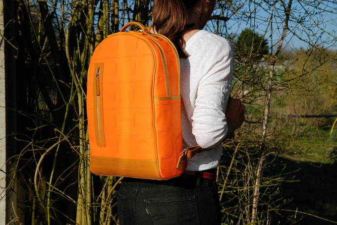 Voyager Backpack | Leather & Fire-hose from Elvis & Kresse