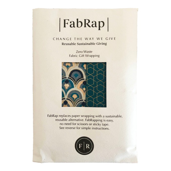 Furoshiki Gift Wrap Art Deco & Ocean Fabric Gift Wrap - Double Sided (Reversible) from FabRap