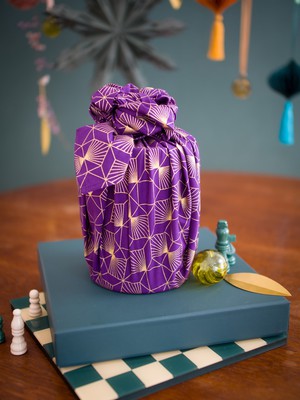 Furoshiki Gift Wrap Plum Diamonds FabRap™ - Fabric Gift Wrap from FabRap