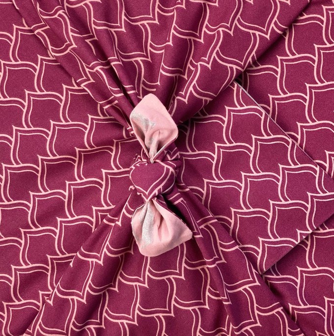 Furoshiki Gift Wrap - 3 Pack (Sizes S, M & L) Double Sided Bundle - Blush & Burgundy Arches Maroon from FabRap
