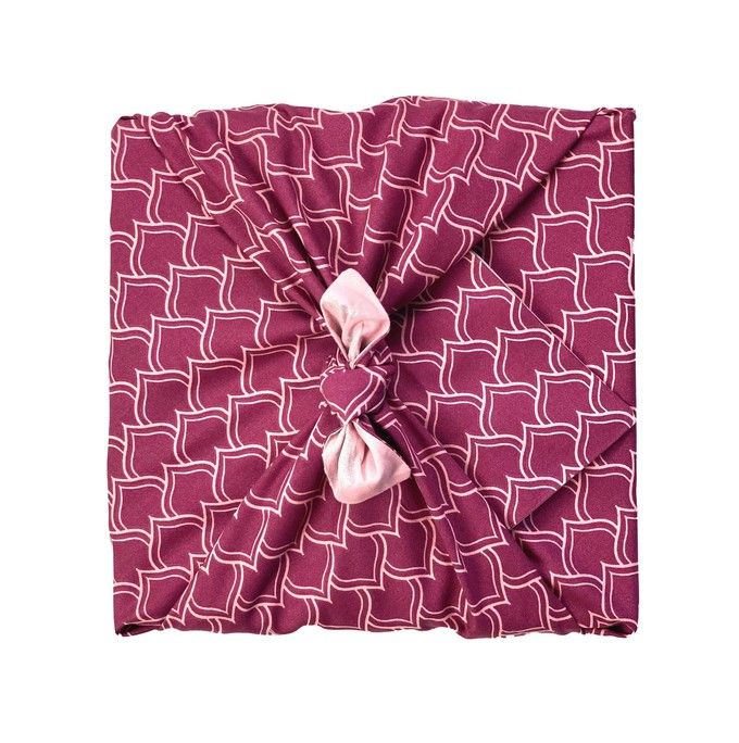 Furoshiki Gift Wrap Blush Whales & Burgundy Arches Fabric Gift Wrap - Double Sided (Reversible) from FabRap