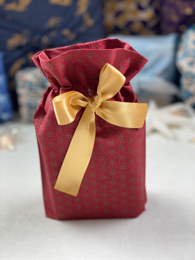 Gift Bag - Ruby & Bronze Geometric Stars from FabRap