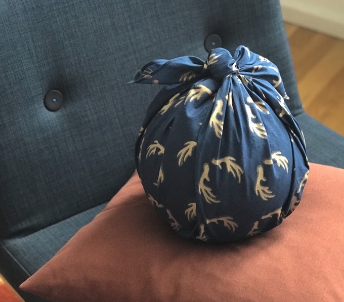 Furoshiki Gift Wrap Midnight Reindeers Fabric Gift Wrap from FabRap