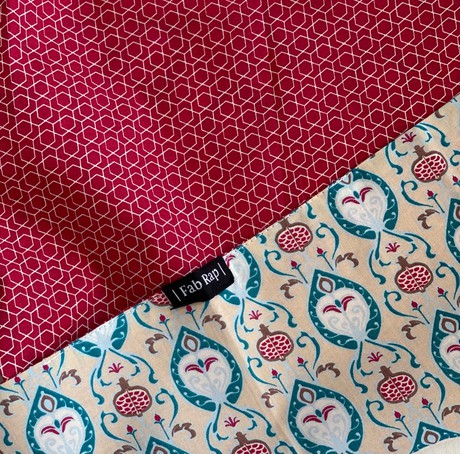 Furoshiki Gift Wrap Teal & Cherry Fabric Gift Wrap - Double Sided (Reversible) from FabRap