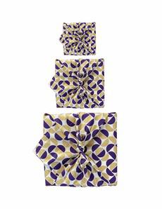 Furoshiki Gift Wrap - 3 Pack (Sizes Small, Medium & Large) Single Sided Bundle - Gold Moons via FabRap