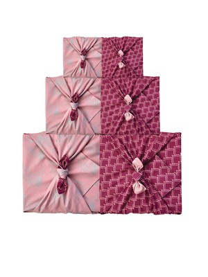 Furoshiki Gift Wrap Blush Whales & Burgundy Arches Fabric Gift Wrap - Double Sided (Reversible) from FabRap