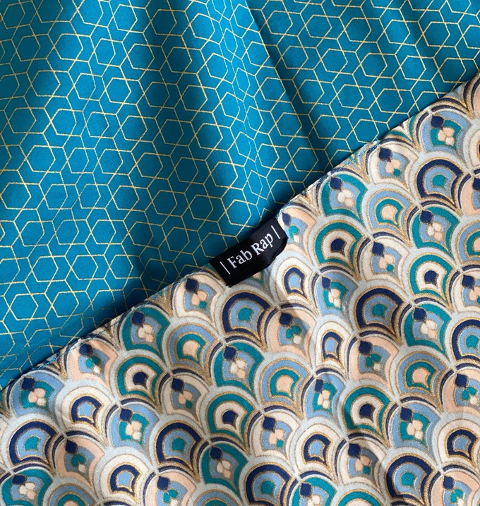 Furoshiki Gift Wrap Art Deco & Ocean Fabric Gift Wrap - Double Sided (Reversible) from FabRap
