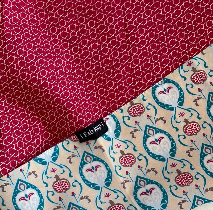 Furoshiki Gift Wrap - 6 Piece Teal & Cherry Bundle - Fabric Gift Wrap from FabRap
