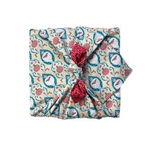 Furoshiki Gift Wrap - 6 Piece Teal & Cherry Bundle - Fabric Gift Wrap from FabRap