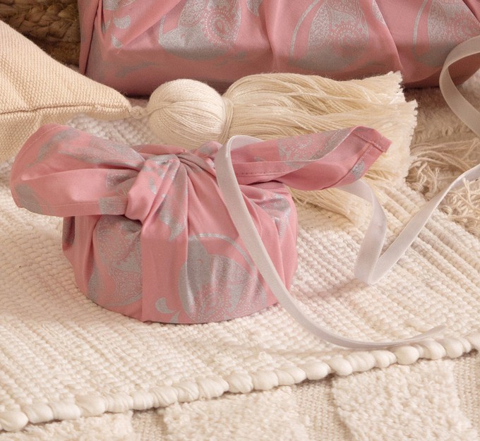Furoshiki Gift Wrap Blush Whales Fabric Gift Wrap from FabRap