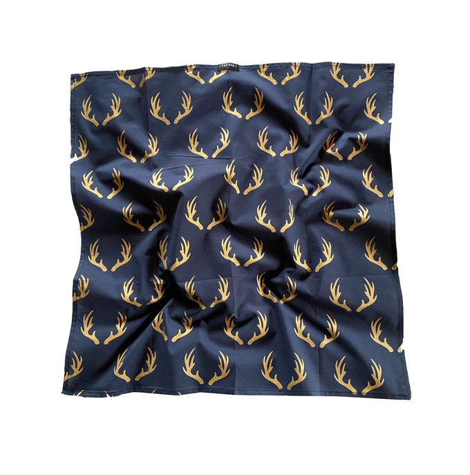 Midnight Reindeers Fabric Gift Wrap Furoshiki Cloth - Single Sided from FabRap