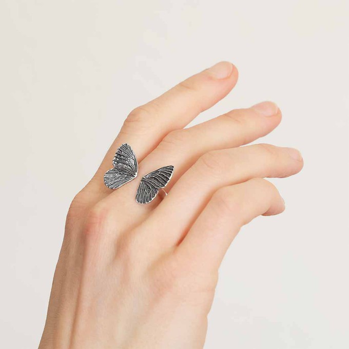 Zilveren ring vlindervleugels from Fairy Positron