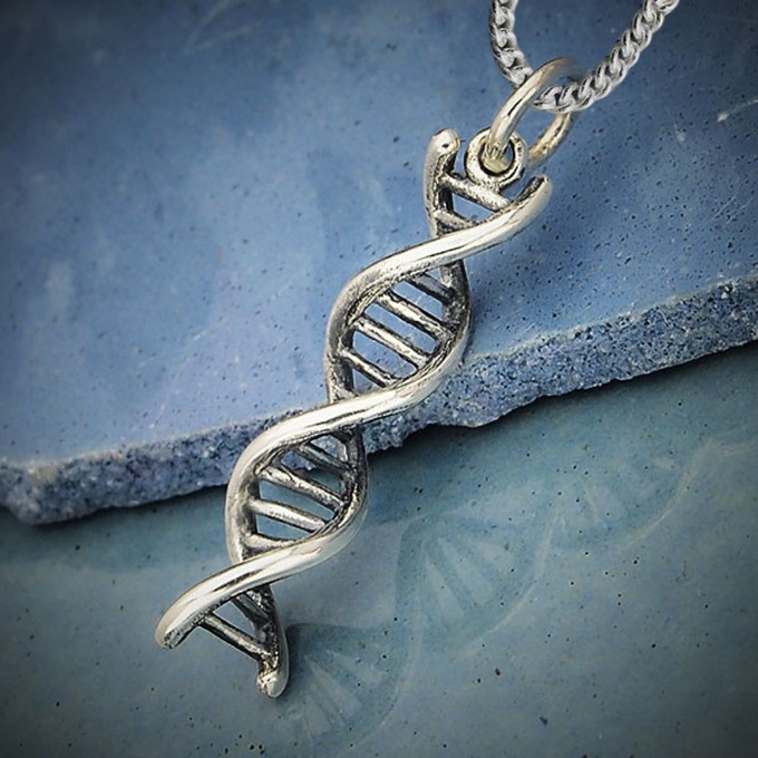 Zilveren halsketting DNA dubbele helix from Fairy Positron