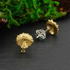 Zilveren oorbellen met bronzen vliegenzwam van Fairy Positron