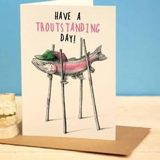 Wenskaart forel "Have a troutstanding day" via Fairy Positron