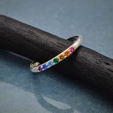 Zilveren ring regenboog van Fairy Positron