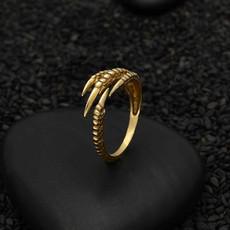 Bronzen ring vogelklauw via Fairy Positron
