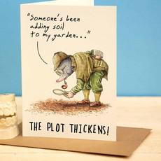 Wenskaart mol "The plot thickens" via Fairy Positron