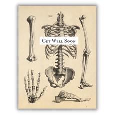 Wenskaart skelet "Get well soon" van Fairy Positron