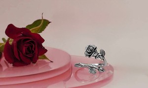 Zilveren ring roos en rozenknop from Fairy Positron