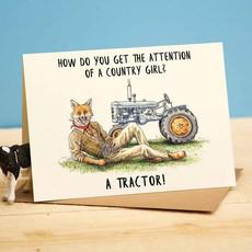 Wenskaart "A tractor" via Fairy Positron