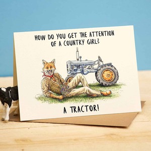 Wenskaart "A tractor" from Fairy Positron