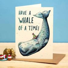 Wenskaart potvis "Whale of a time" via Fairy Positron