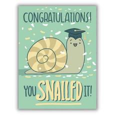 Wenskaart slak "Congratulations! You snailed it!" van Fairy Positron