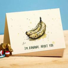 Wenskaart "Bananas about you" via Fairy Positron