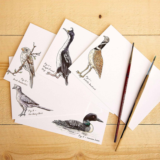 Set van 10 kaartjes "Impeckably Fowl" from Fairy Positron