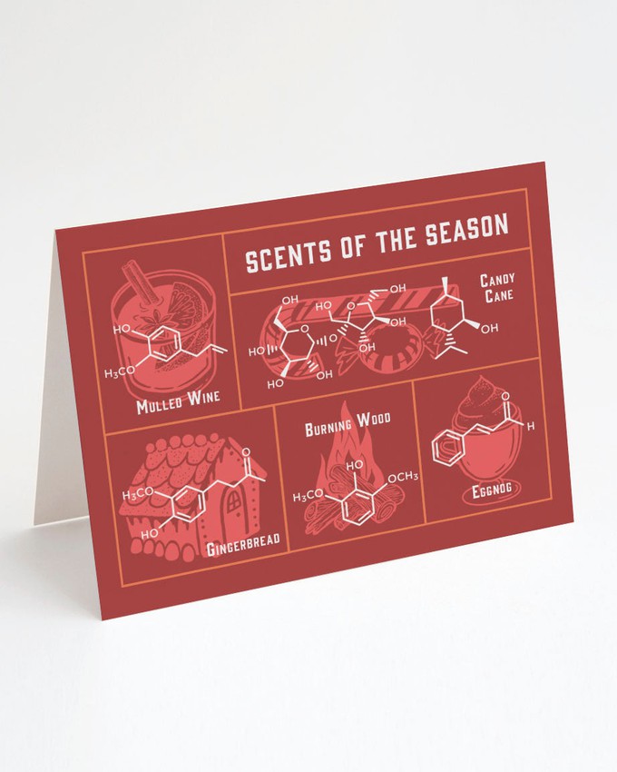 Wenskaart kerst "The Scents of the Season" (rood) from Fairy Positron