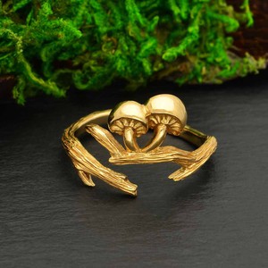 Bronzen ring tak en paddenstoelen from Fairy Positron