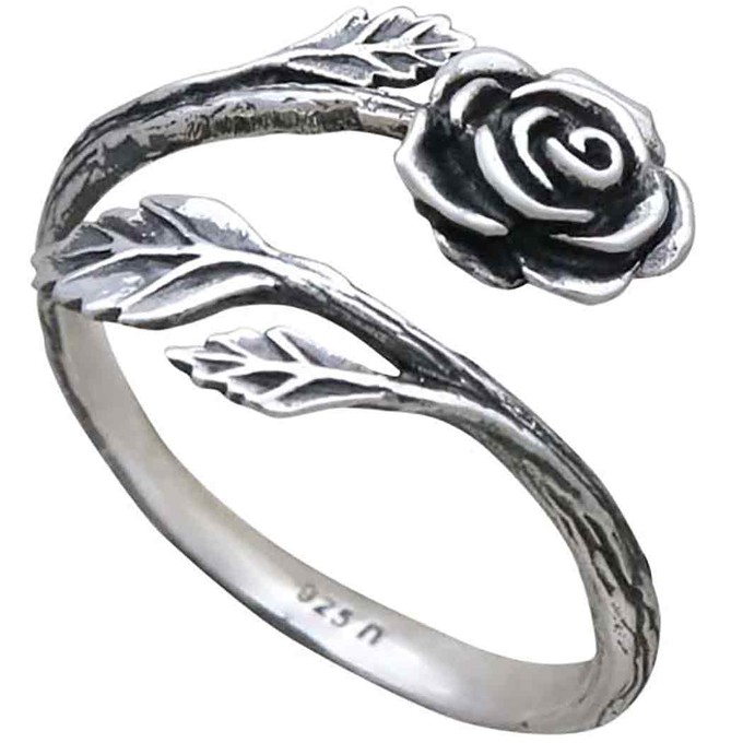 Zilveren ring roos from Fairy Positron