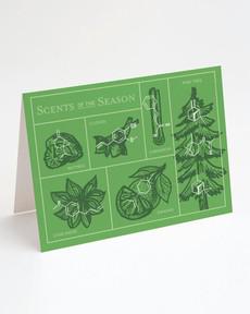 Wenskaart kerst "The Scents of the Season" (groen) via Fairy Positron