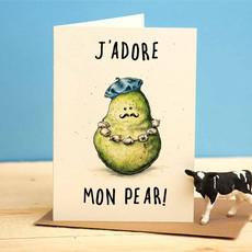 Wenskaart vaderdag "J'adore mon pear" via Fairy Positron
