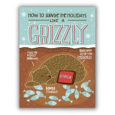 Wenskaart "How to Survive the Holidays Like a Grizzly" via Fairy Positron