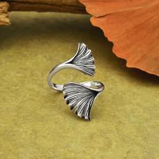 Zilveren ring ginkgobladeren van Fairy Positron