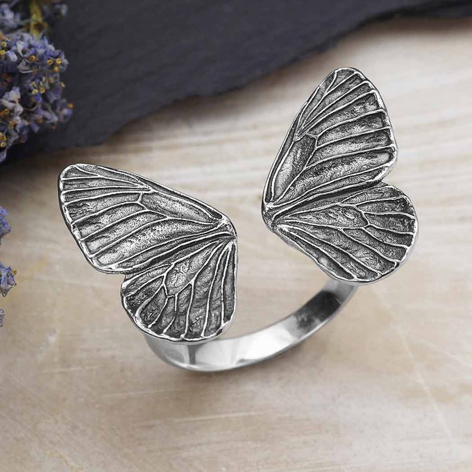Zilveren ring vlindervleugels from Fairy Positron