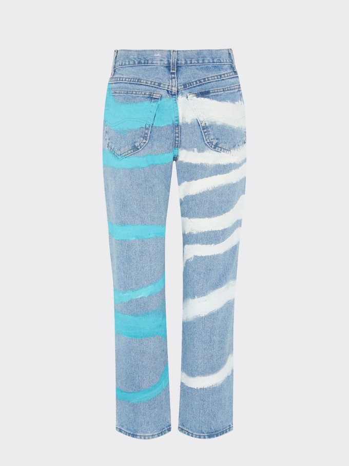 Upcycled Striped Print Jeans - Sizes 24 & 34 from Fanfare Label