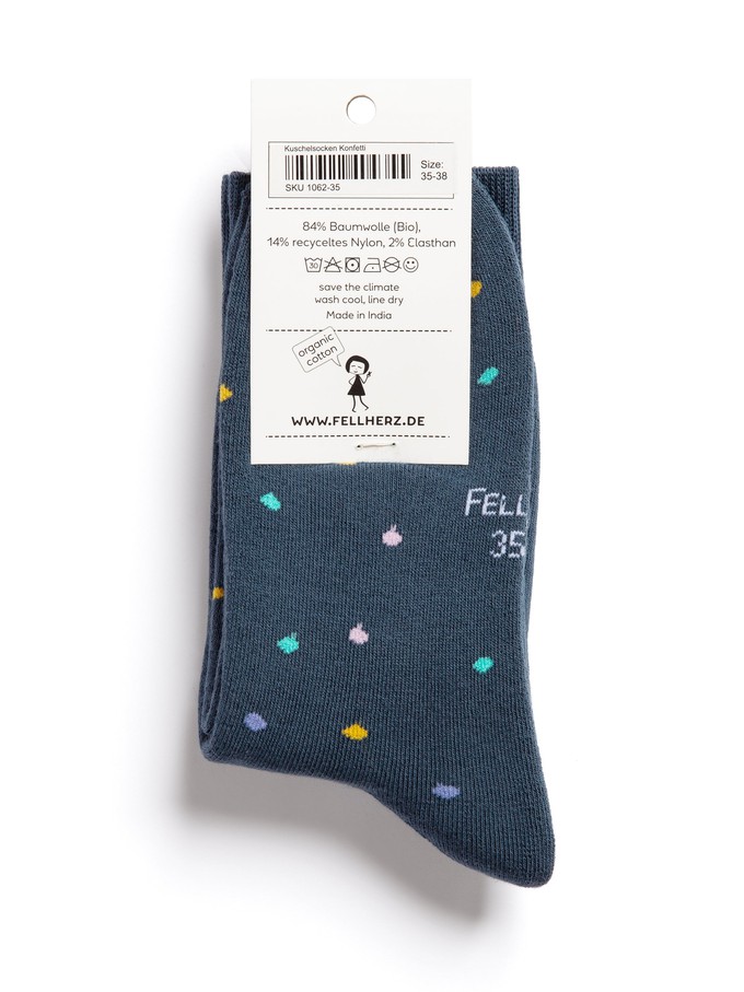 Pack of 3 warm cuddly socks with organic cotton confetti thundercloud from FellHerz T-Shirts - bio, fair & vegan