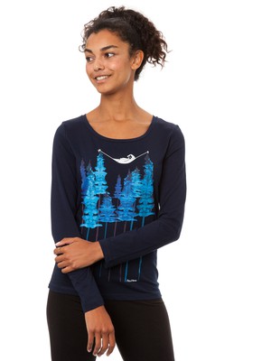 Wood long sleeve navy from FellHerz T-Shirts - bio, fair & vegan