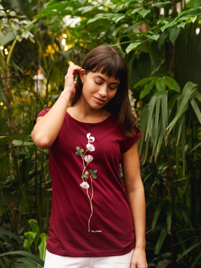 Lucky Clover Cap Sleeve ruby from FellHerz T-Shirts - bio, fair & vegan