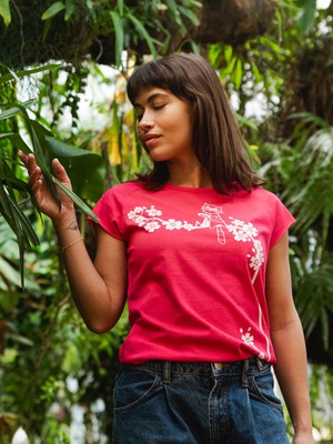 Catlove Cap Sleeve fuchsia from FellHerz T-Shirts - bio, fair & vegan